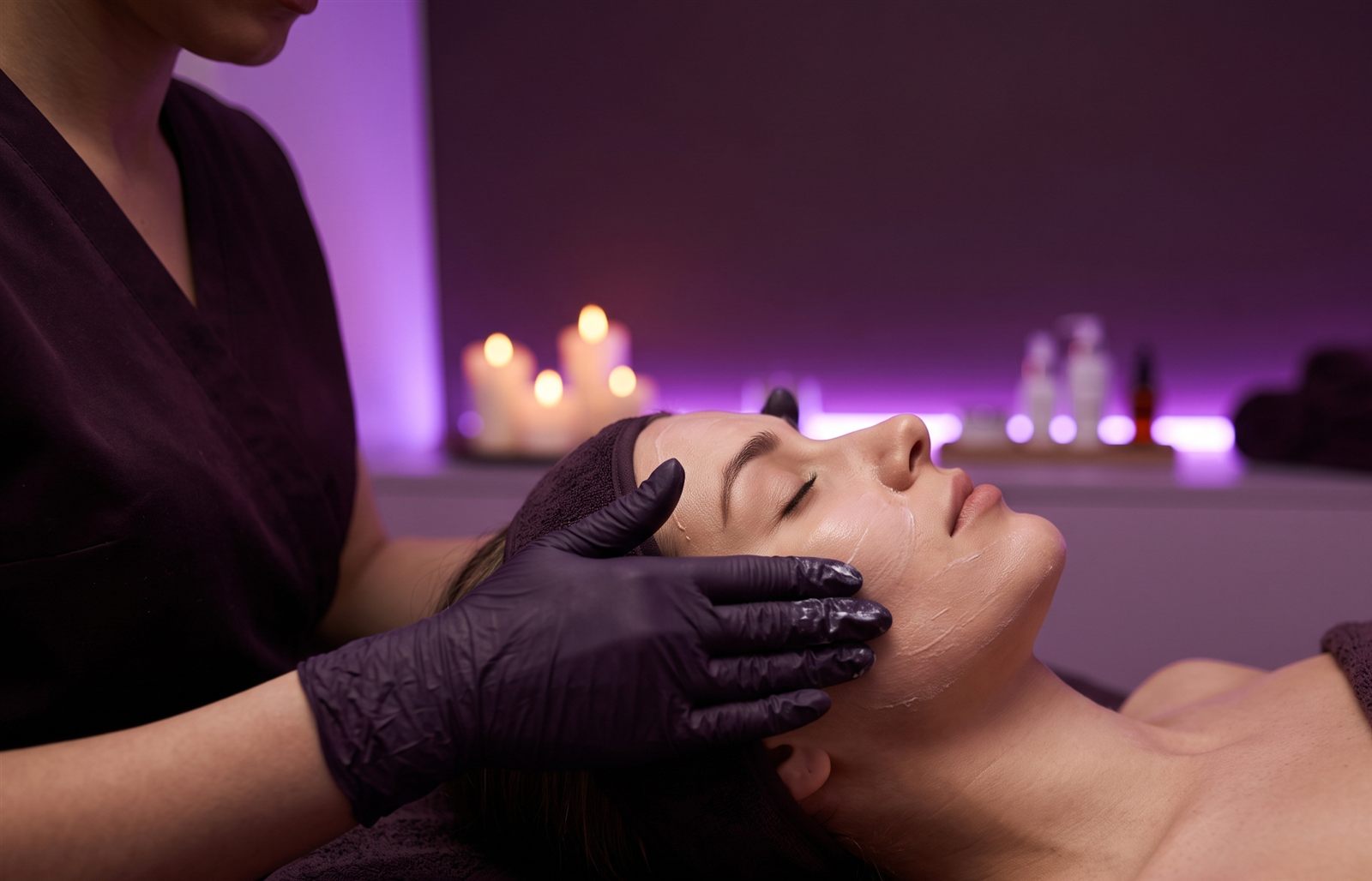 Trattamento viso professionale in un centro estetico